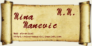 Mina Manević vizit kartica